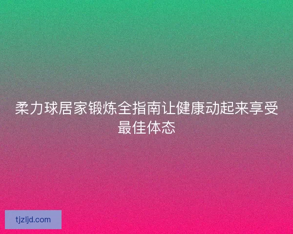 柔力球居家锻炼全指南让健康动起来享受最佳体态
